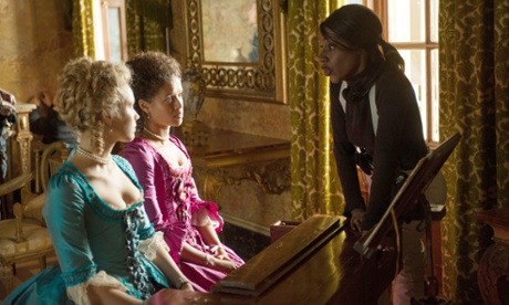 Amma Asante-Pedersen, right, directs Sarah Gadon and Gugu Mbatha-Raw in Belle.