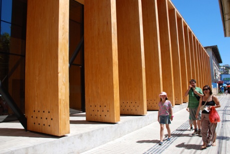 The portico of the city's new cultural centre.