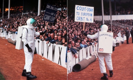 Tottenham's 'Aspurnaut' mascot ahead of the second leg of the 1972 UEFA Cup Final : Tottenham Hotspur v Wolverhampton Wanderers at White Hart LaneCredit: Colorsport/REX