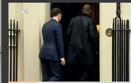 Yanis Varoufakis arriving at Downing Street