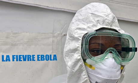 A health worker in an Ebola treatment unit at the University Hospital of Yopougon in October, during