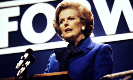 Margaret Thatcher addresses the Tory conference in 1980