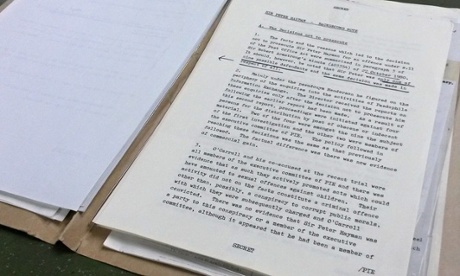 The file containing the allegations against Peter Hayman 