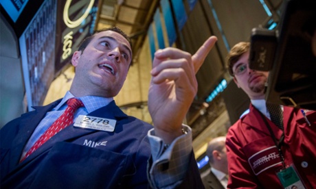 Traders working on the floor of the New York Stock Exchange.