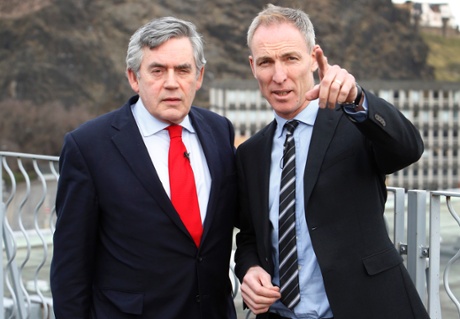 Scottish Labour leader Jim Murphy and former Prime Minister Gordon Brown in Edinburgh today