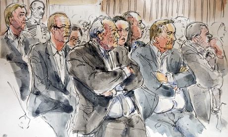 A court sketch shows Dominique Strauss-Kahn 