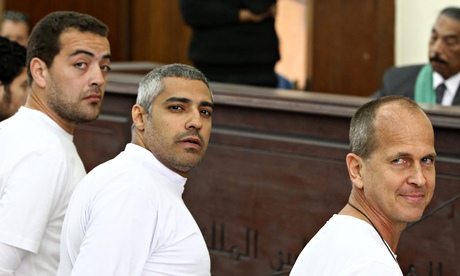 Peter Greste, Mohamed Fahmy and Baher Mohamed