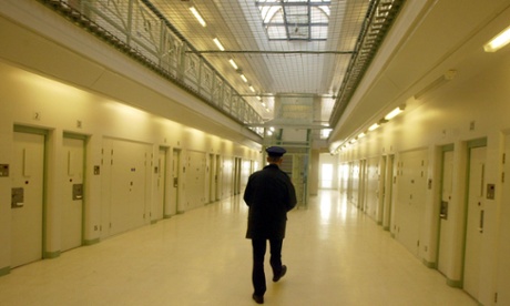 A prison officer in Maghaberry prison near Lisburn, Co Antrim, where up to 40 inmates were protesting.