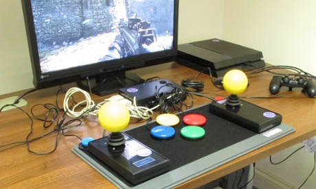 A specialist controller used by SpecialEffect.