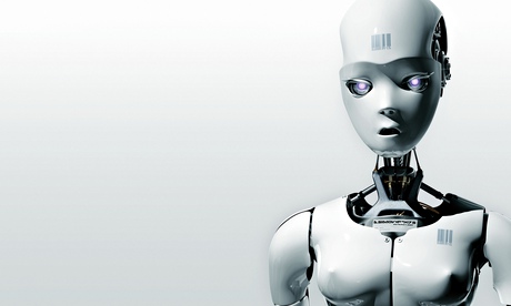White conceptual futuristic female robot