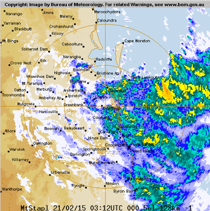 Bureau of Meteorology rain radar for Brisbane