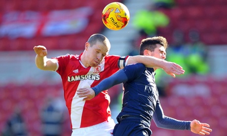 Middlesbrough's Grant Leadbitter in action with Leeds United's Lewis Cook.
