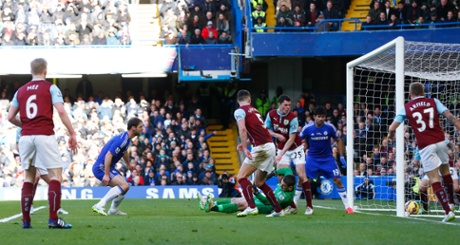 Ivanovic scores the first goal for Chelsea.