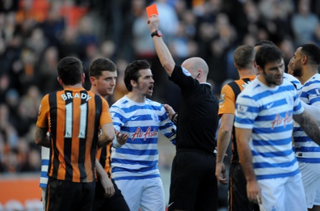 Joey Barton gets a red card.