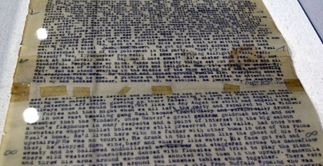 Part of Jack Kerouac's original manuscript for On the Road.