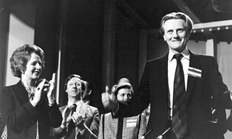 Margaret Thatcher applauding Michael Heseltine in 1980.