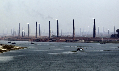 A brick field near Dhaka in Bangladesh on 8 February 2014 . 
