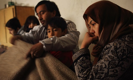 L to R. Meisam (11), Zahra (4), Ahmad (approx. 35), Mohammad (6) and Nadereh Hashemi (approx. 29) were deported from Norway in November 2014. They lived there for four years and in Iran prior to that for approximately ten years. None of their three children had ever been to Afghanistan before they were boarded on to a plane in November. The two youngest were born in Norway but Norway does not automatically grant citizenship to those born in the country. The family of five is living in a room in the mainly Hazara, Chandawol area of Kabul.