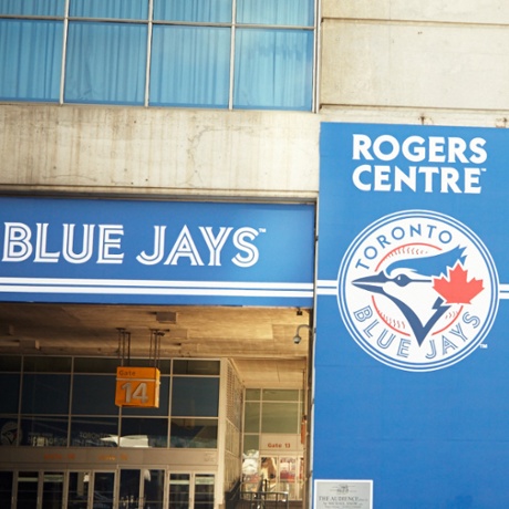 Outside the Rogers Centre, home of the Toronto Blue Jays.
