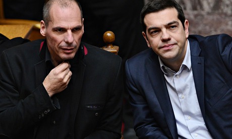 Yanis Varoufakis and Alexis Tsipras in Brussels