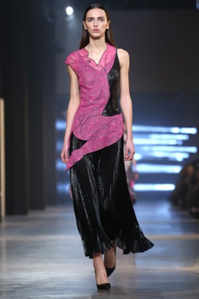 A model walks the runway at the Christopher Kane show.