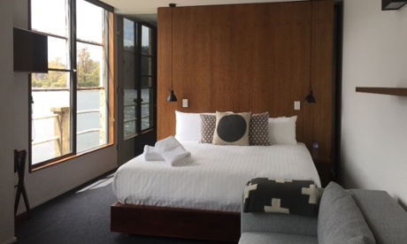 A bedroom at Pumphouse Point.