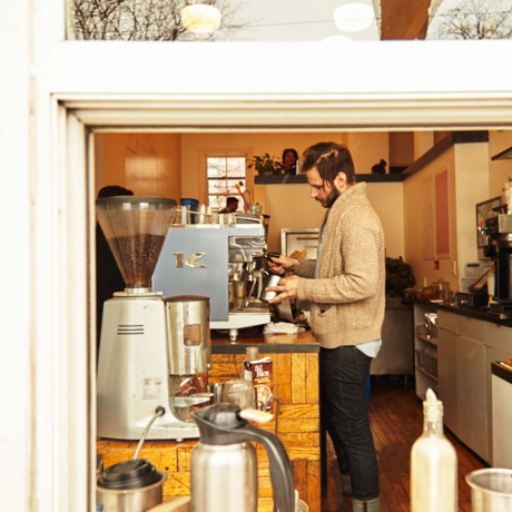 Barista making coffee, West Queen West