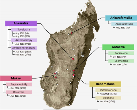 Map of all sites sampled for Bd.