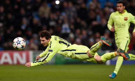 Lionel Messi heads the ball wide off the rebound from his penalty.