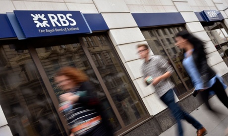 People walk past a branch of The Royal Bank of Scotland (RBS) in central London August 27, 2014.