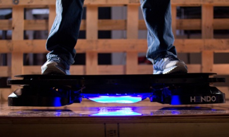 The Hendo hoverboard floats about one inch above the ground using electromagnets.