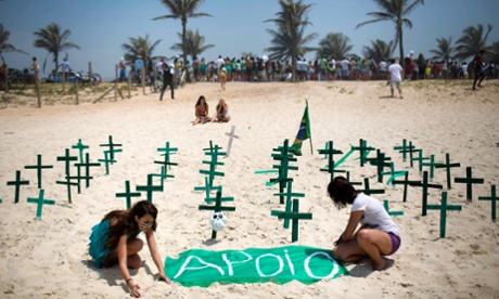 Beach protest in Rio