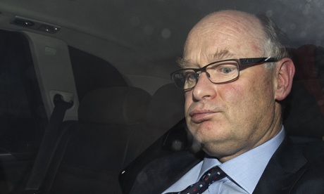 HSBC chairman Douglas Flint as he leaves the Treasury select committee questioning