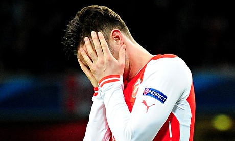 Olivier Giroud shows his dejection