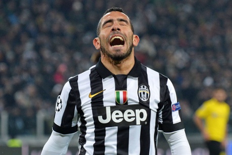 Carlos Tevez celebrates at the final whistle.