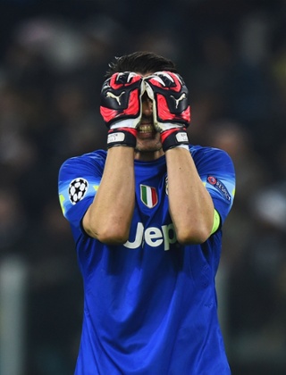 Gianluigi Buffon of Juventus reacts