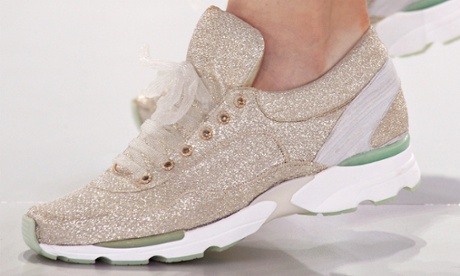 Trainers have been making an appearance in high fashion catwalk shows...trainers from the Chanel spring/ summer 2014 show in Paris.