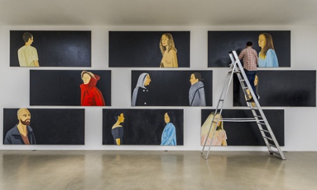 Alex Katz's Black Paintings exhibition is hung at Timothy Taylor Gallery, London.