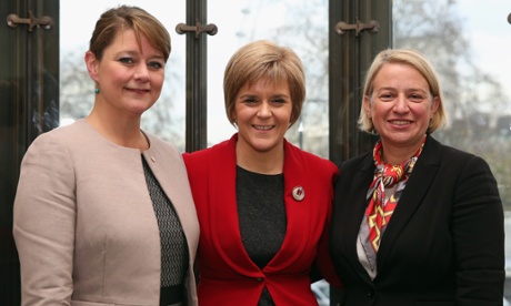 L to R: The leaders of Plaid Cymru, Leanne Wood, the SNP, Nicola Sturgeon, and the Greens, Natalie Bennett