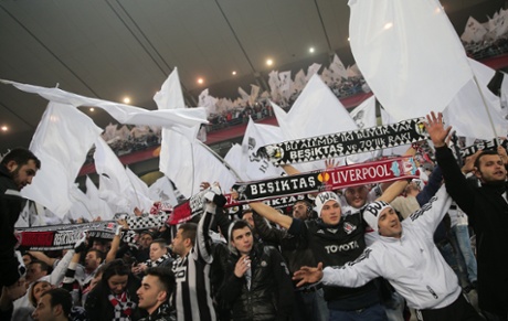 Besiktas' fans get behind their team, they have started the stronger in the second half.