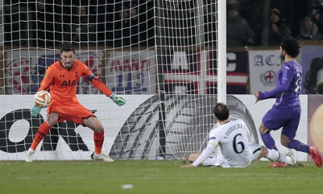 Mohamed Salah scores the second past Lloris.