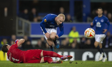 Steven Naismith is brought down by Young Boys goalkeeper Marco Wolfli.