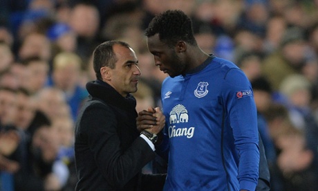 Romelu Lukaku is substituted by Roberto Martinez after just three minutes of the second half.