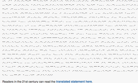 Morse code on Verizon's website