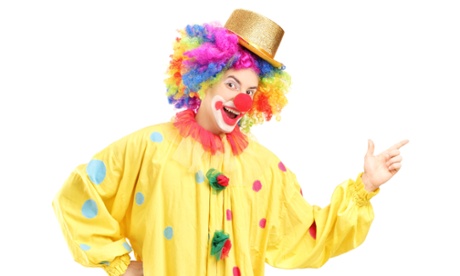A birthday party clown