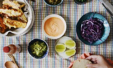 Eggplant tempura tacos