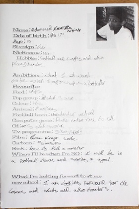 Mohammed Emwazi's entry in the St Mary Magdalen primary school yearbook when he was 10.