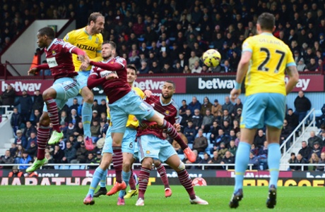 Glenn Murray heads towards the goal and his effort finds it way past Adrian.
