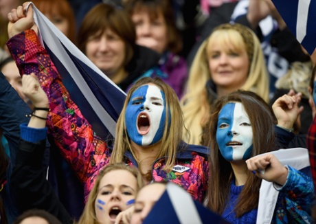 Scotland fans enjoy the atmosphere at Murrayfield.