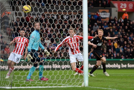 Peter Crouch scores a record-equalling 46th headed goal.